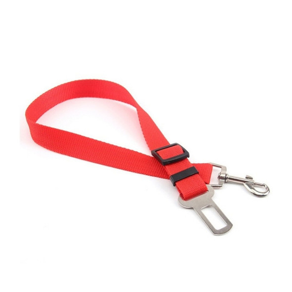2 PCS Nylon Harness Leash Clip Pet Dog Car Seat Belt Security Belt(Red)