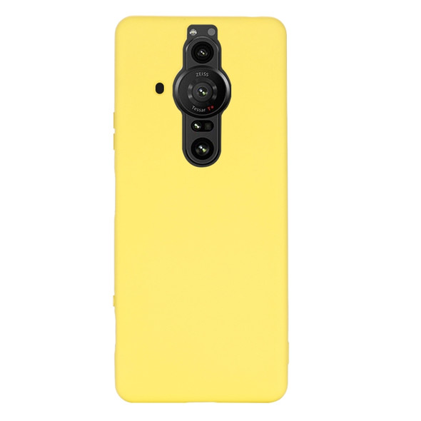 For Sony Xperia Pro-I Pure Color Liquid Silicone Phone Case(Yellow)