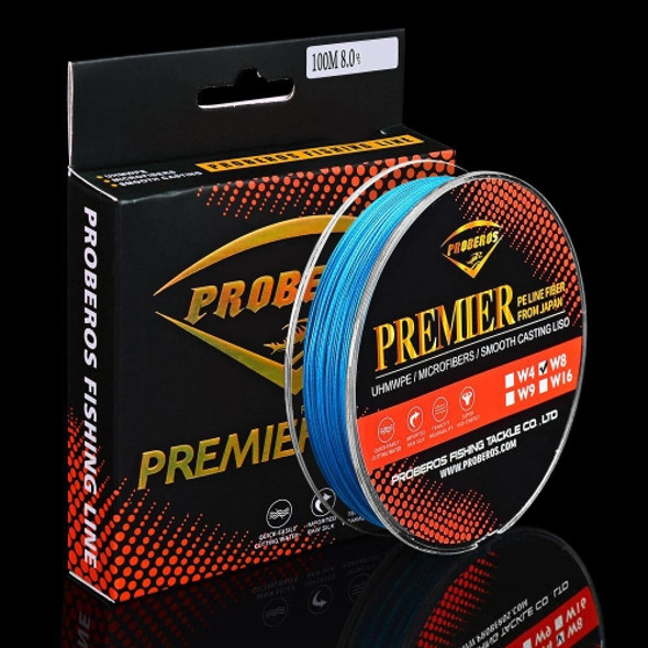 PROBEROS 8 Edited 100M Majestic Horse Fish Line, Line number: 0.8 / 10LB(Blue)