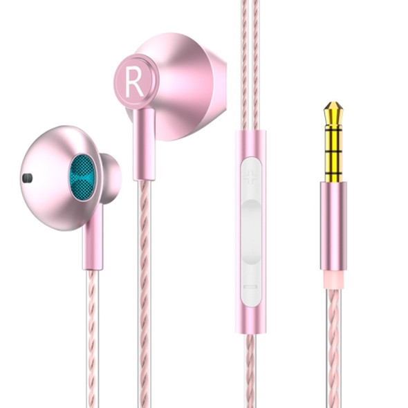TS5000 3.5mm Metal Subwoofer Wired Earphone(Pink)