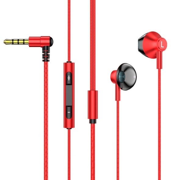 TS6800 3.5mm Metal Elbow Noise Cancelling Wired Game Earphone(Red)