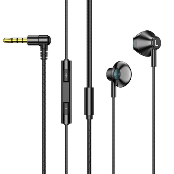 TS6800 3.5mm Metal Elbow Noise Cancelling Wired Game Earphone(Black)