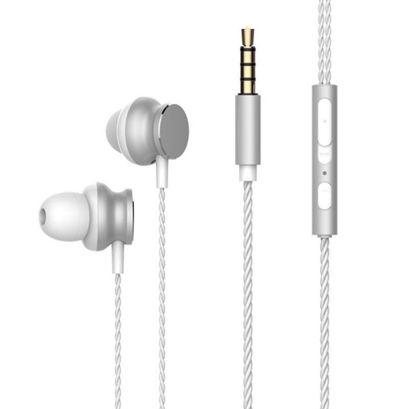 2 PCS TS118 3.5mm Metal In-Ear Wired Game Earphone(Silver Gray)