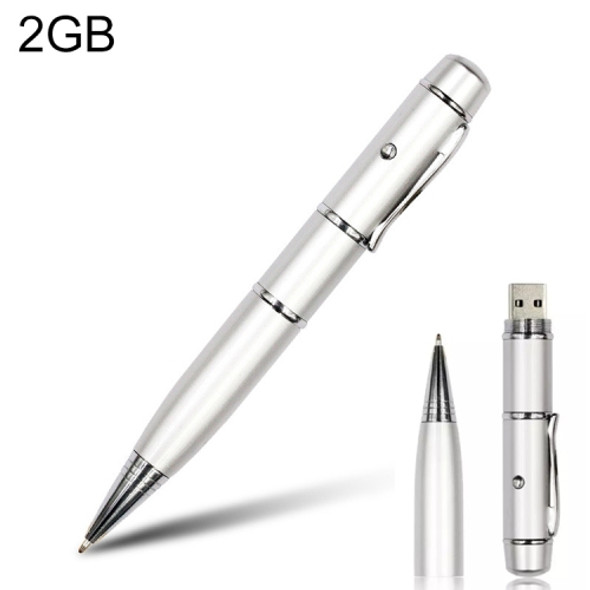 3 in 1 Laser Pen Style USB Flash Disk, Silver (2GB)(Silver)