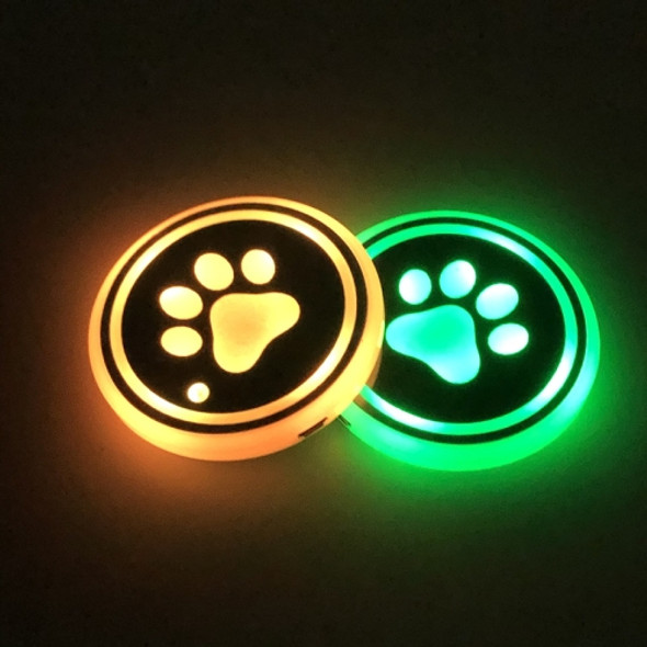 1 Pair 68mm LED Smart Light-Emitting Coaster Light Car Cup Slot Atmosphere Light(Cat Claws)
