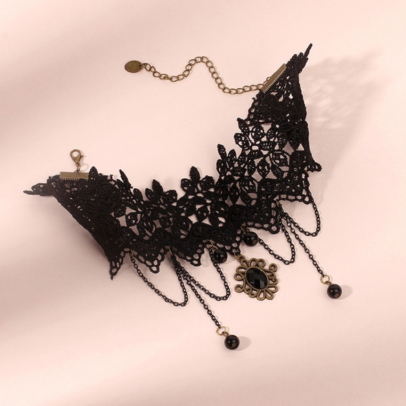 Fringe Lace Gothic Lolita Vintage Necklace,Style: 1531