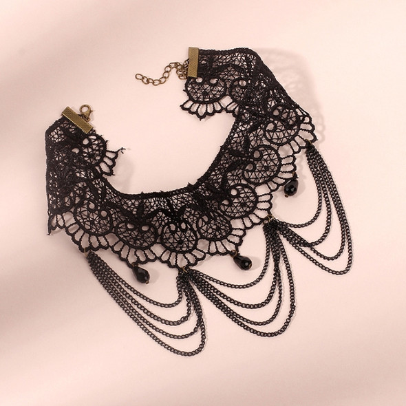 Fringe Lace Gothic Lolita Vintage Necklace,Style: 1530