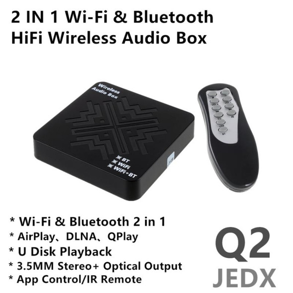 JEDX Q2 WiFi & Bluetooth 2 in 1 Digital Audio Adapter Smart Hi-Fi Audio Box