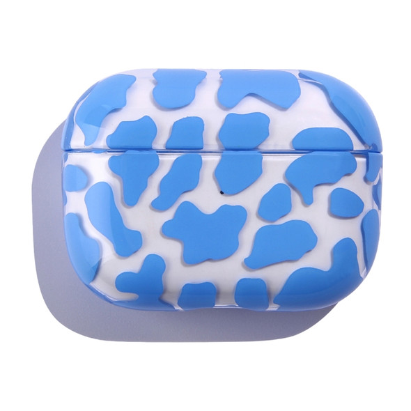 Transparent Cow Series Earphone PC Protective Case For AirPods Pro(Blue)