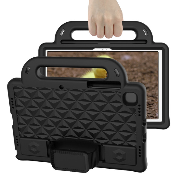 For Galaxy Tab A8 10.5(2021) X200/X205 Diamond  EVA Shockproof Case with Holder & Strap(Black)