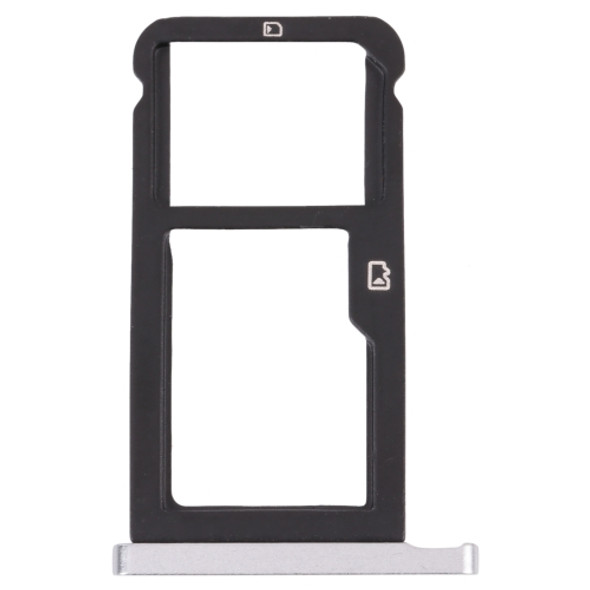 SIM Card Tray + Micro SD Card Tray for ZTE Blade Zmax Pro / Z981 (Silver)