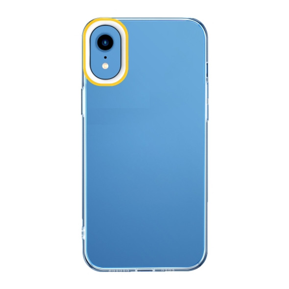 Transparent Silicone Case For iPhone XR(Yellow and White)