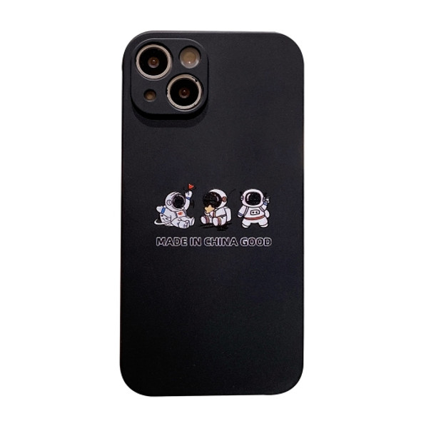 Aerospace Pattern TPU Phone Case For iPhone 11(Astronaut Buddy Black)