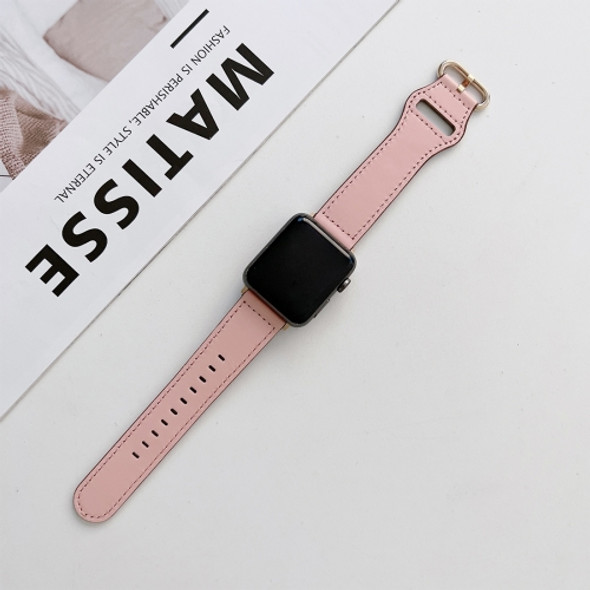 Oval Buckle Genuine Leather Strap For Apple Watch Series 7 41mm / 6&SE&5&4 40mm / 3&2&1 38mm(J)