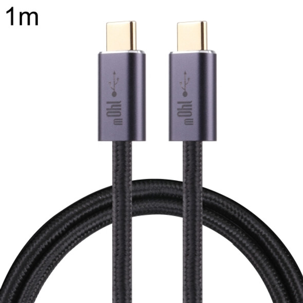 140W USB 2.0 USB-C / Type-C Male to USB-C / Type-C Male Braided Data Cable, Cable Length:1m(Black)