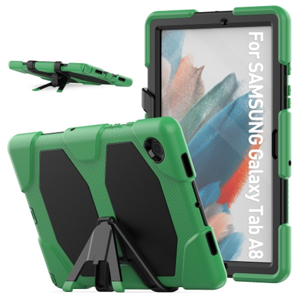 For Samsung Galaxy Tab A8 10.5 2021 X200 / X205 Colorful Silicon + PC Tablet Case(Army Green)