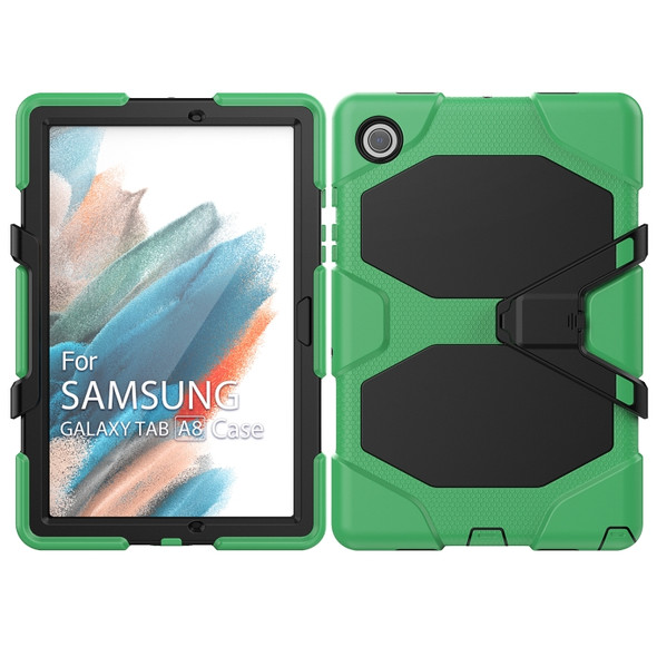 For Samsung Galaxy Tab A8 10.5 2021 X200 / X205 Colorful Silicon + PC Tablet Case(Army Green)