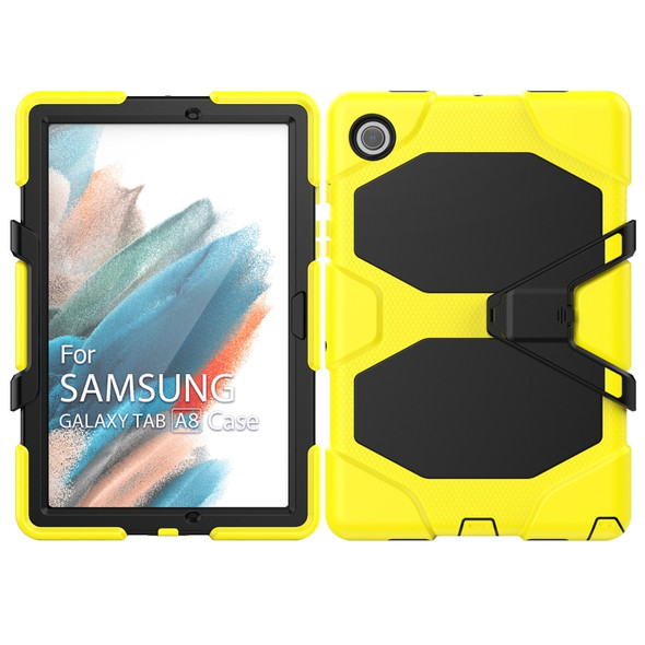 For Samsung Galaxy Tab A8 10.5 2021 X200 / X205 Colorful Silicon + PC Tablet Case(Yellow)