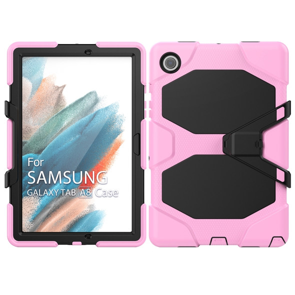 For Samsung Galaxy Tab A8 10.5 2021 X200 / X205 Colorful Silicon + PC Tablet Case(Pink)