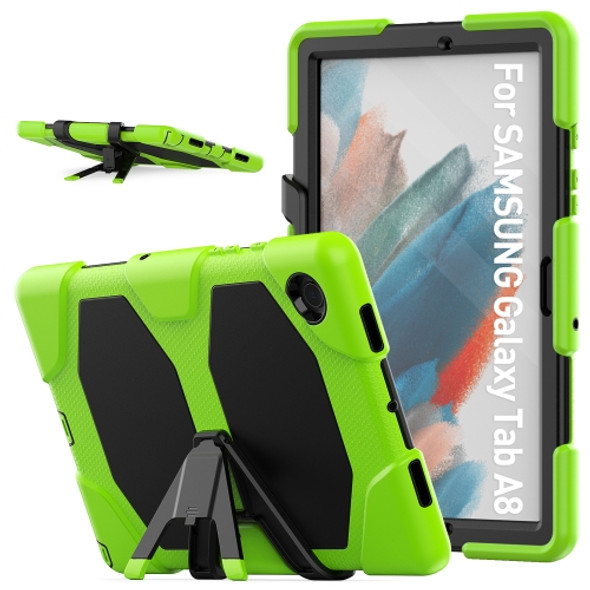 For Samsung Galaxy Tab A8 10.5 2021 X200 / X205 Colorful Silicon + PC Tablet Case(Yellow Green)