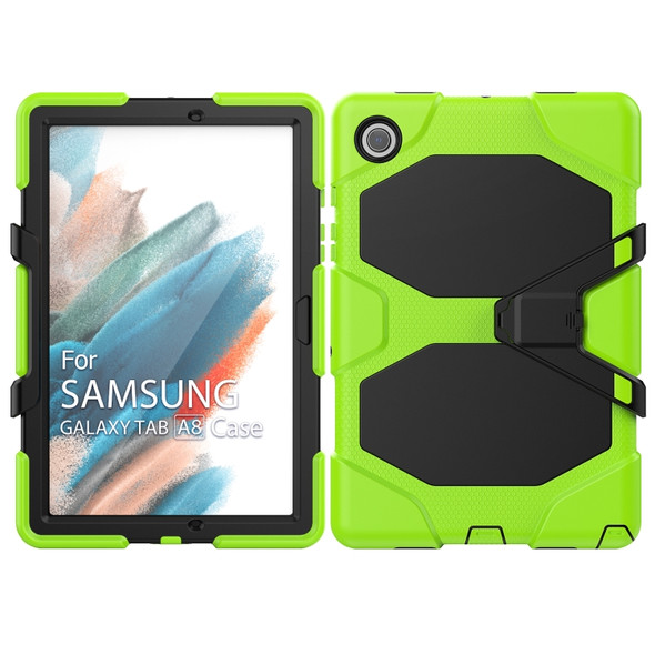 For Samsung Galaxy Tab A8 10.5 2021 X200 / X205 Colorful Silicon + PC Tablet Case(Yellow Green)