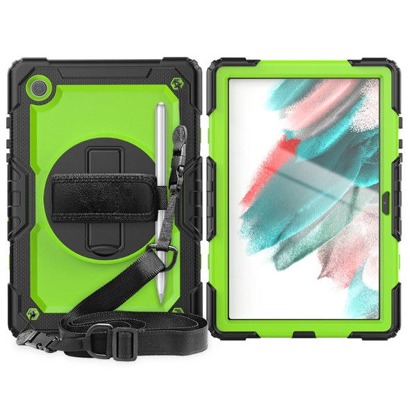 For Samsung Galaxy Tab A8 10.5 2021 X200 / X205 Silicone + PC Tablet Case(Yellow Green + Black)