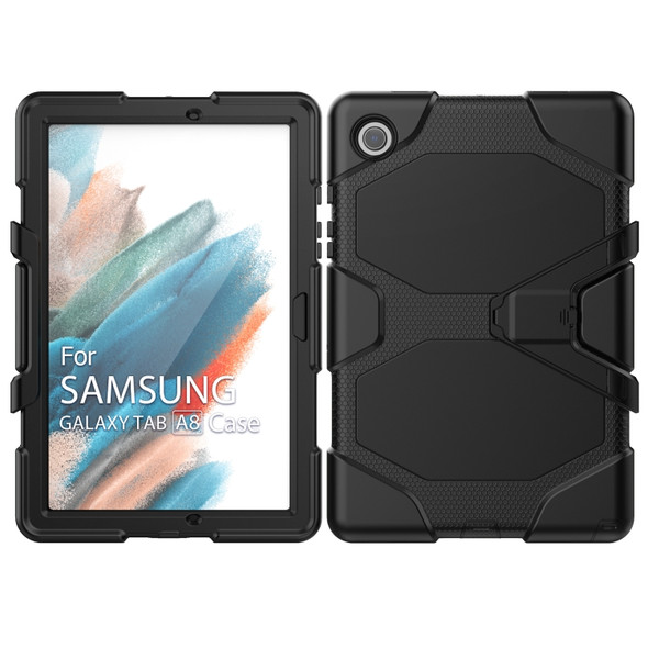 For Samsung Galaxy Tab A8 10.5 2021 X200 / X205 Colorful Silicon + PC Tablet Case(Black)