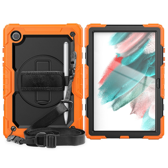 For Samsung Galaxy Tab A8 10.5 2021 X200 / X205 Silicone + PC Tablet Case(Black + Orange)