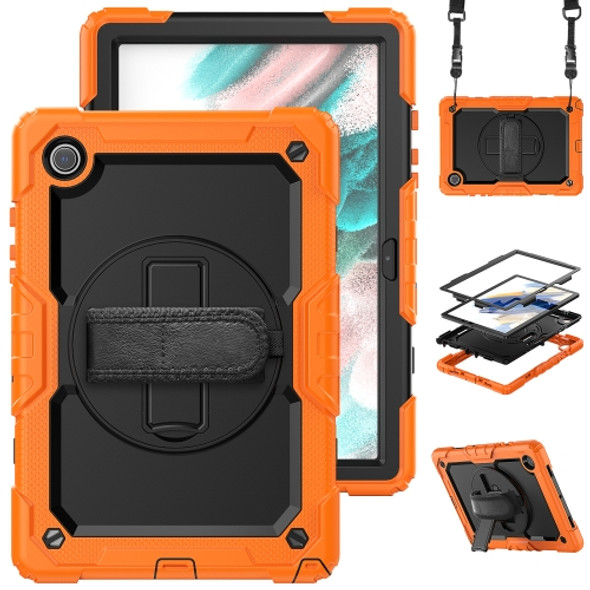 For Samsung Galaxy Tab A8 10.5 2021 X200 / X205 Silicone + PC Tablet Case(Black + Orange)