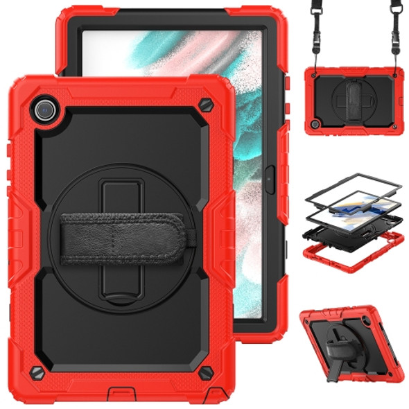 For Samsung Galaxy Tab A8 10.5 2021 X200 / X205 Silicone + PC Tablet Case(Black + Red)