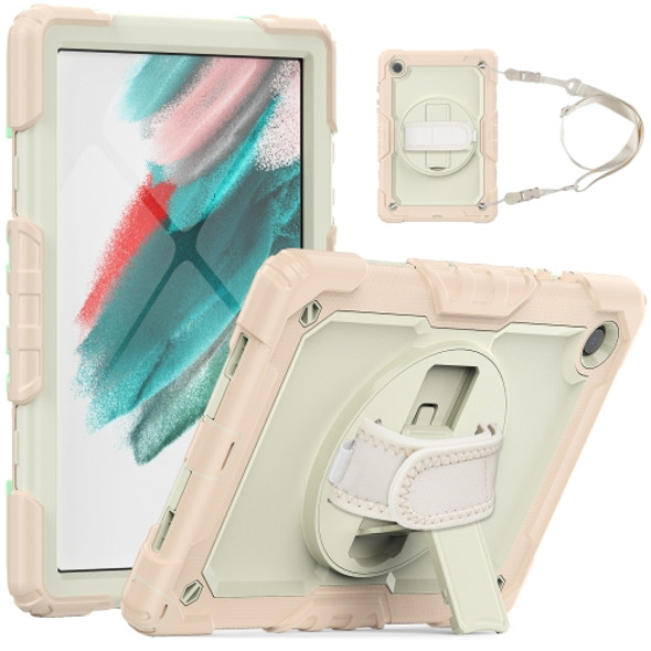 For Samsung Galaxy Tab A8 10.5 2021 X200 / X205 Silicone + PC Tablet Case(Beige + Rose Gold)