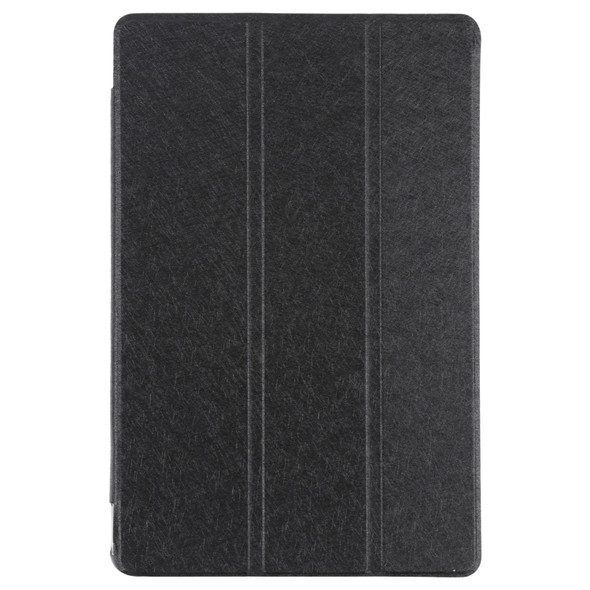 For Huawei MatePad 11 2021 Silk Texture Three-fold Leather Tablet Case(Black)