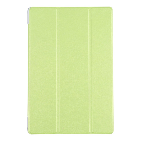 For Samsung Galaxy Tab A8 10.5 2021 X200 / X205 Silk Texture 3-fold Leather Tablet Case(Green)