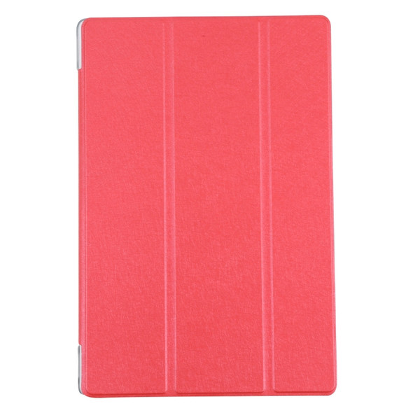 For Samsung Galaxy Tab A8 10.5 2021 X200 / X205 Silk Texture 3-fold Leather Tablet Case(Red)