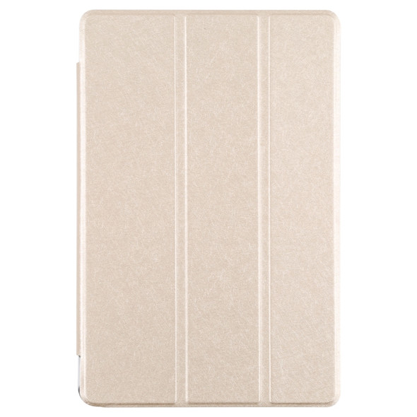 For Xiaomi Mi Pad 5 Silk Texture Three-fold Leather Tablet Case(Gold)