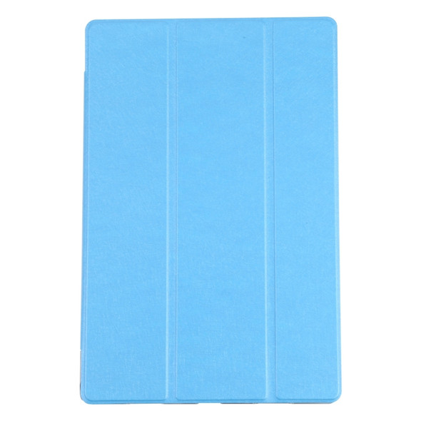 For Samsung Galaxy Tab A8 10.5 2021 X200 / X205 Silk Texture 3-fold Leather Tablet Case(Sky Blue)