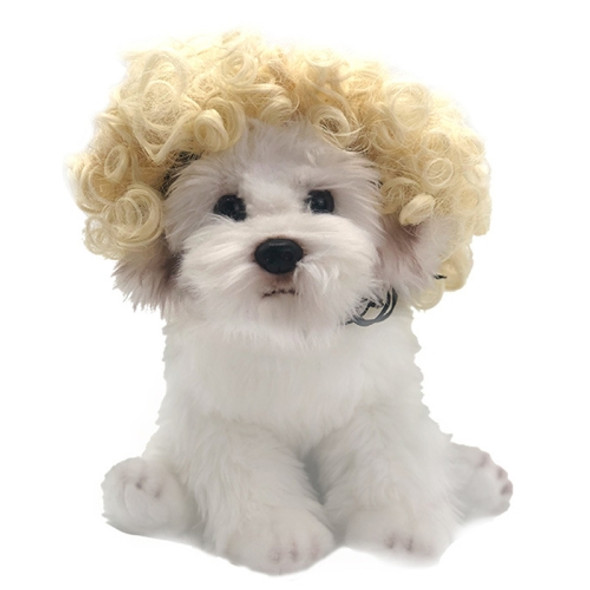 Pet Fake Puppy Cospaly Props(Golden Curly Hair)