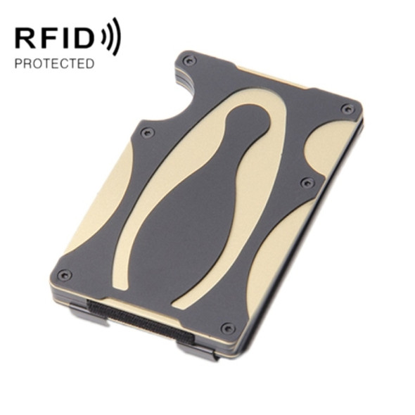 RFID Anti-Degaussing Anti-Theft Metal Wallet(Gold)