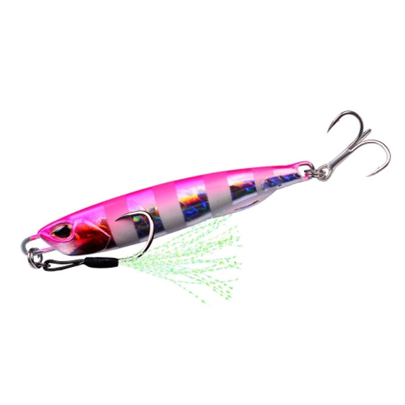 3 PCS PROBEROS LF103 Simulation Metal Sea Fishing Bait, Specification: 60g(D Luminous With Hook)