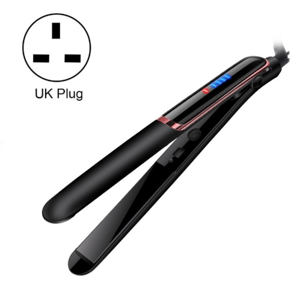 35W 2 In 1 Curling and Straightening Dual-use Electric Splin,Specification: UK Plug(Black)