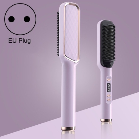 ZF-888 60W Dual-Purpose Splint Electric Curling Comb For Straight Hair And Curly Hair EU Plug(Purple)