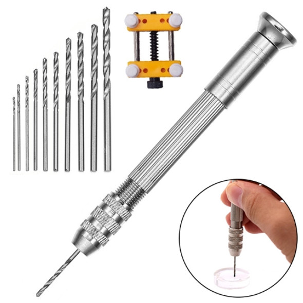 Steel Pick + Holder + 10 Drills Aluminum Slloy Hand Drill Punch