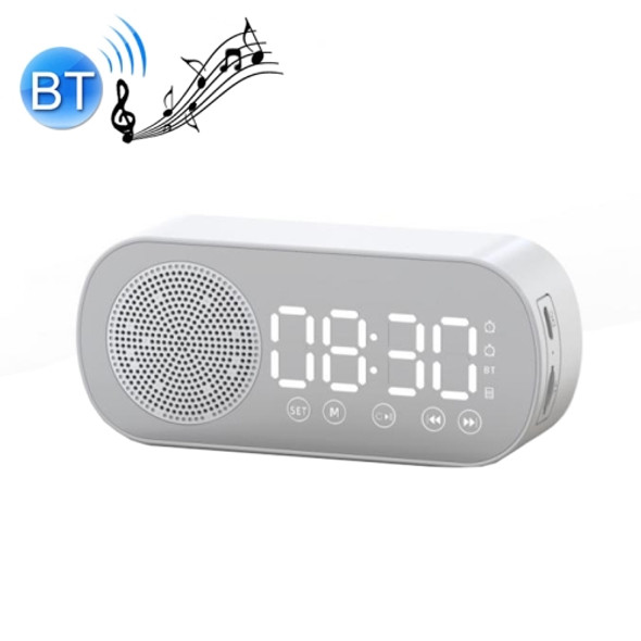 Z7 Digital Bluetooth 5.0 Speaker Multi-function Mirror Alarm Clock FM Radio(White)