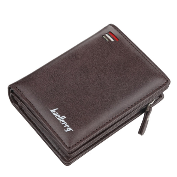 Baellerry D3216 Men Short Vertical Multi-Card Snap Coin Purse(Brown)