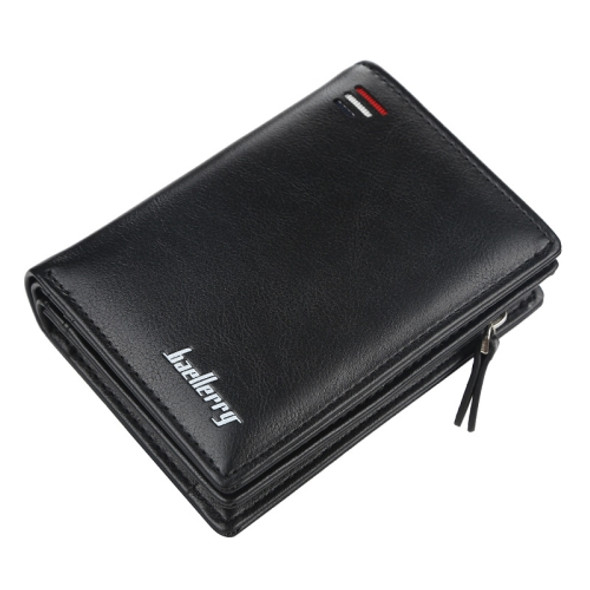 Baellerry D3216 Men Short Vertical Multi-Card Snap Coin Purse(Black)