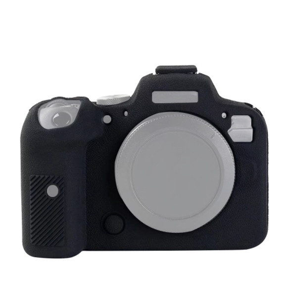 Litchi Texure Soft Silicone Case for Canon EOS R6 (Black)