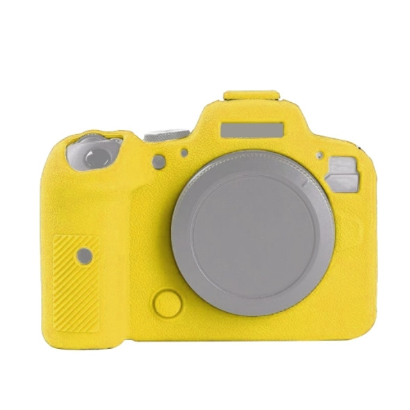 Litchi Texure Soft Silicone Case for Canon EOS R6 (Yellow)