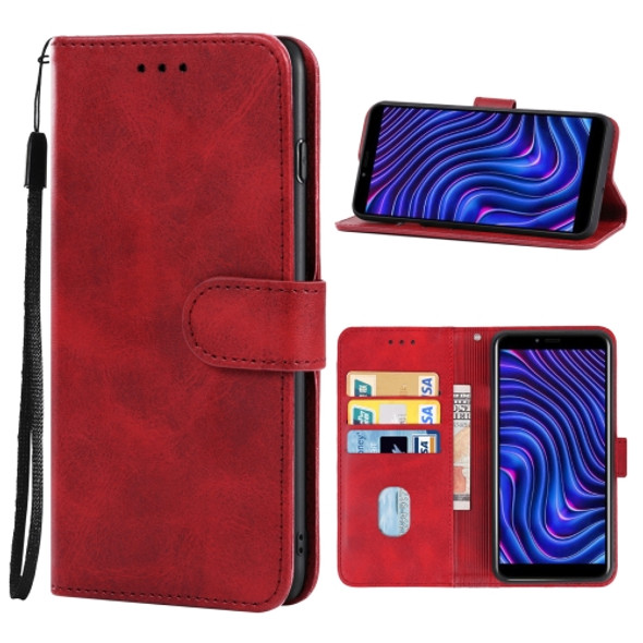 Leather Phone Case For BLU C5 Max(Red)