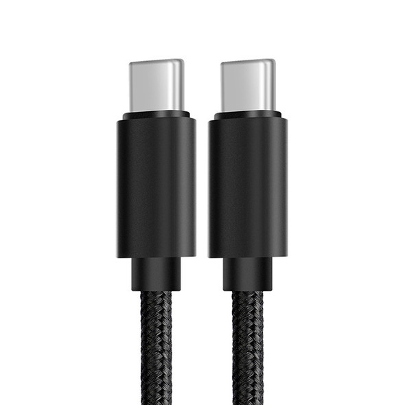 100W 3A PD USB-C / Type-C Male to USB-C / Type-C Male Braided Data Cable, Cable Length: 1m