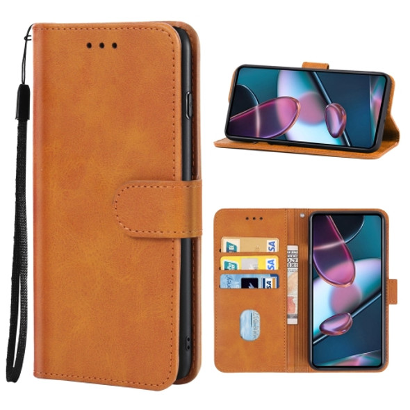 Leather Phone Case For Motorola Edge 30 Pro(Brown)